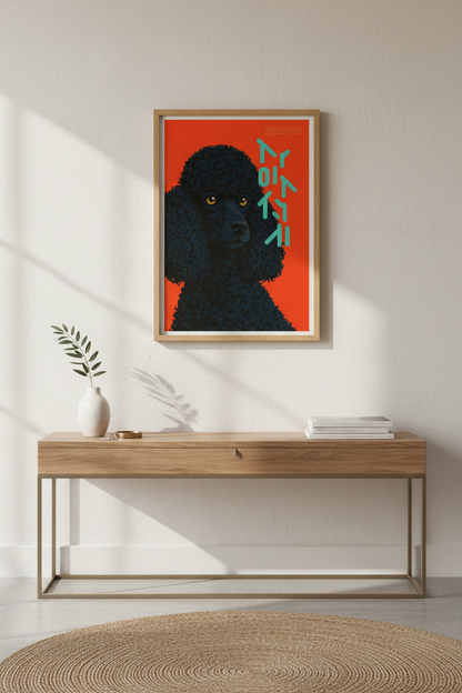 Minimalist Poodle Wall Art Print | Pet Lover Decor | Modern Aesthetic Framed Poster | Ready to Hang Dog Art