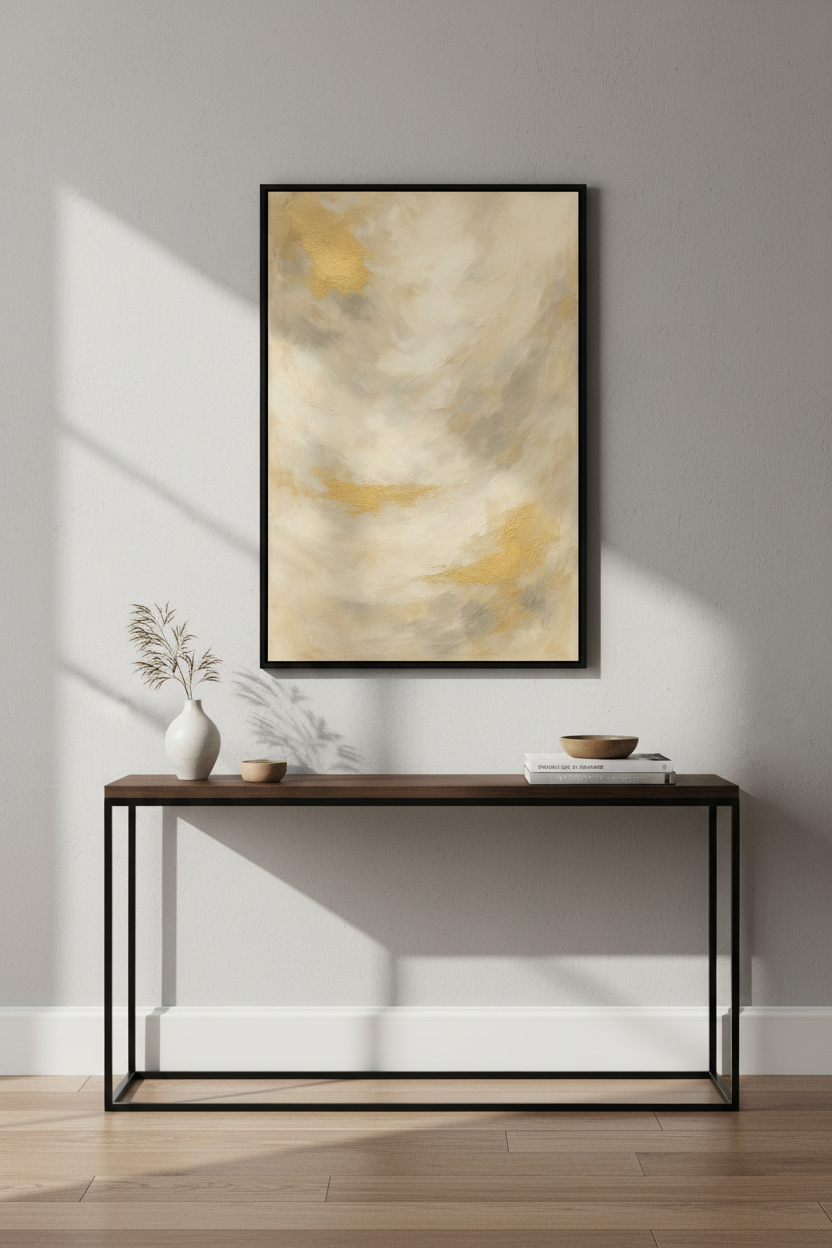 Abstract Gold Wall Art Print | Modern Living Room Decor | Neutral Aesthetic Poster | Minimalist Canvas Home Art