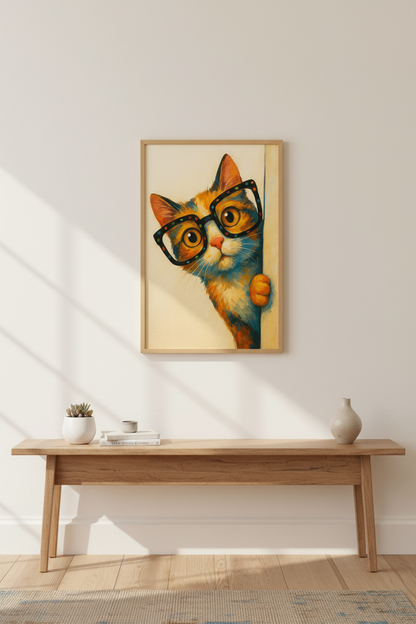 Abstract Cat Wall Art Print | Playful Pet Lover Decor | Whimsical Animal Poster | Cute Nursery Art | Gift for Cat Moms