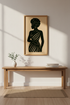 Minimalist Afro Woman Wall Art Print | Boho Living Room Decor | Black Art Aesthetic Poster | African American Woman
