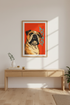 Bold Pop Art Bulldog Framed Wall Art | Dog Lover Decor | Maximalist Pet Portrait Print | Ready to Hang Artwork