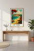 St Ives Cornwall Travel Poster Print | UK Beach Town Wall Art | Coastal Vacation Home Decor Seaside Print Gift