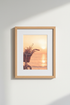Sunset Bicycle Floral Basket Scene Wall Art Print | Living Room Decor | Warm Boho Poster