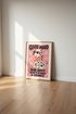 Dalmatian Dog Wall Art | Pink Retro Preppy Poster, Dopamine Decor Print