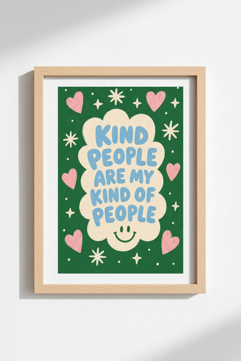 Boho Wall Art | Kind People Poster | Living Room Decor