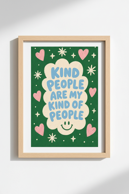 Boho Wall Art | Kind People Poster | Living Room Decor