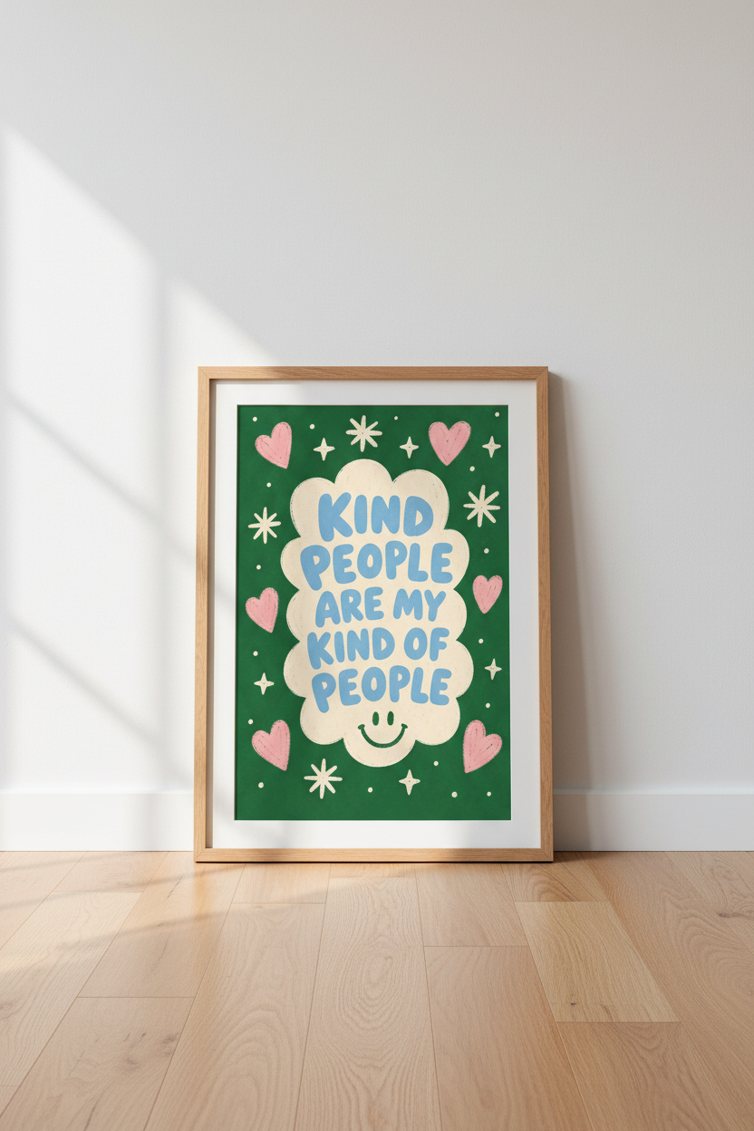 Boho Wall Art | Kind People Poster | Living Room Decor