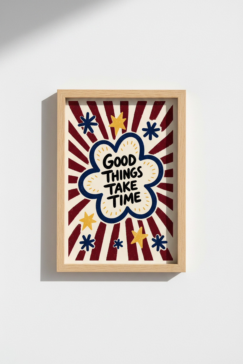 Motivational Poster | Pop Art Burst Bold Colors | Living Room Decor