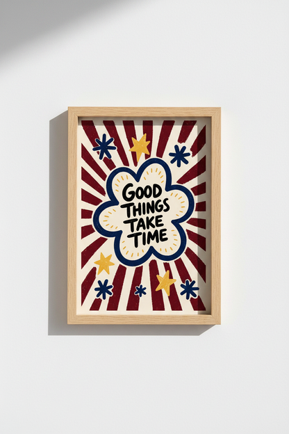 Motivational Poster | Pop Art Burst Bold Colors | Living Room Decor