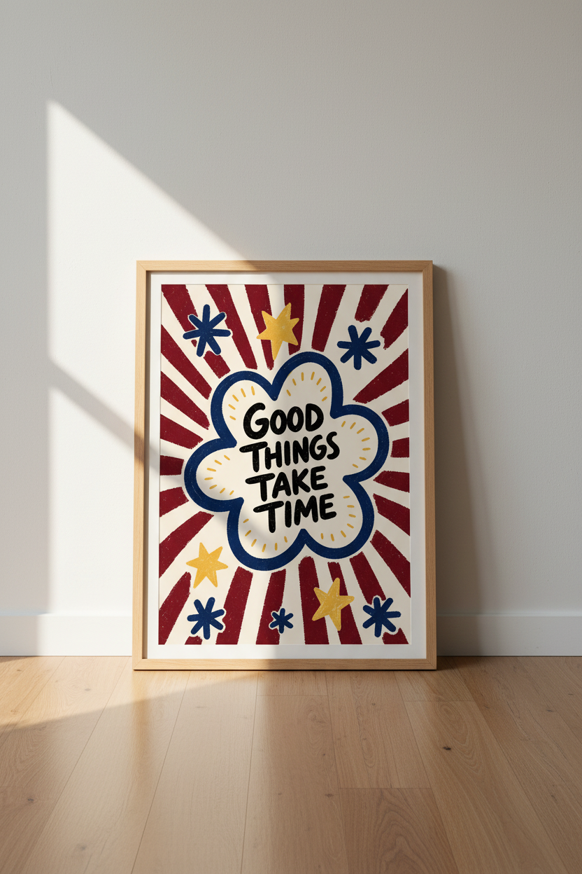 Motivational Poster | Pop Art Burst Bold Colors | Living Room Decor