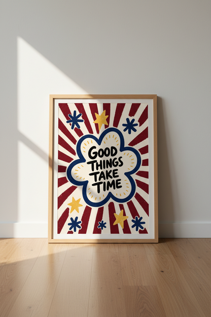 Motivational Poster | Pop Art Burst Bold Colors | Living Room Decor
