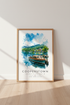 Cooperstown NY Wall Art | Watercolor Lake Boat Poster, Home Office Decor