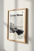 Costa Mesa California Poster | Minimalist Black and White Wall Art, Modern Home Decor