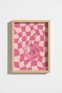 Pink Cherry Disco Ball Print | Retro Checkered Wall Art | Preppy Pink Dorm Decor