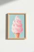 Pink Ice Cream | Pastel Swirl Wall Art Print, Living Room Decor