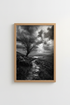 Moody Nature Wall Art | Black and White Landscape, Highland Tree Poster