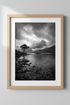 Moody Landscape Print | Black and White Mountain Poster, Dark Nature Wall Art
