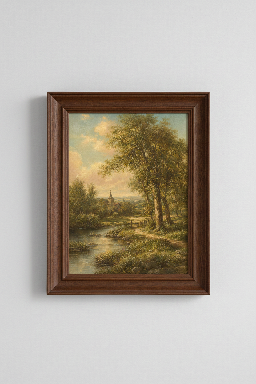 Pastoral landscape | Warm golden countryside tones, living room decor