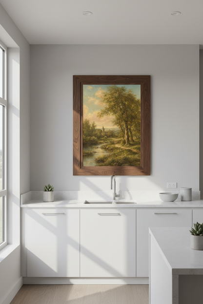 Pastoral landscape | Warm golden countryside tones, living room decor