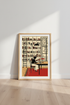 Retro Library Reading Nook Art | Mid Century Bookish Decor, Home Office Poster