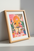 Romantic Couple Cocktail Wall Art | Tropical Boho Decor | Pink and Orange Vibrant Poster