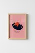 Black Cat Wall Art Print | Funny Nursery Decor | Minimalist Pink Poster
