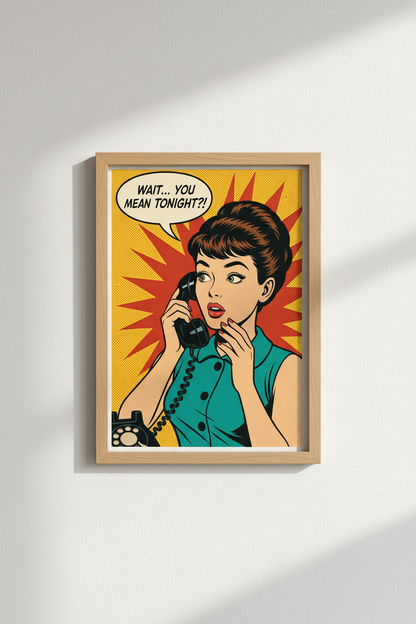 Comic Portrait Wall Art Print | Living Room Decor | Vibrant Poster