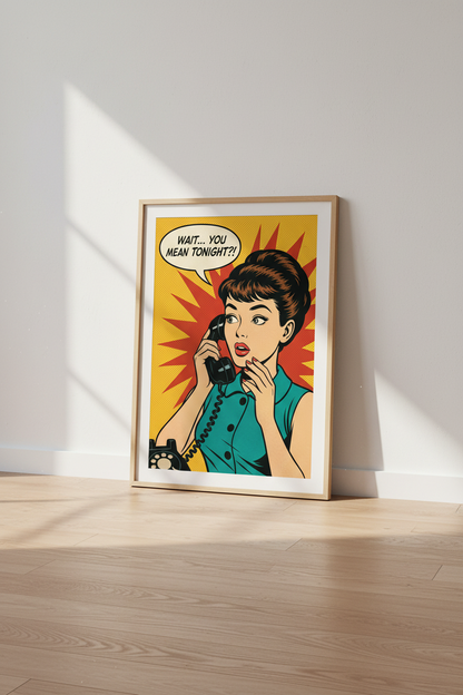 Comic Portrait Wall Art Print | Living Room Decor | Vibrant Poster