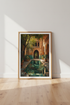 Moroccan Courtyard Wall Art | Emerald Pool Riad Print, Mediterranean Decor
