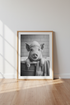 Pig in bathtub Wall Art Print | Bathroom Decor | Black and White Piglet Poster