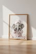 Elephant Spa Day Wall Art | Cute Animal in Pink Robe, Fun Bathroom Decor