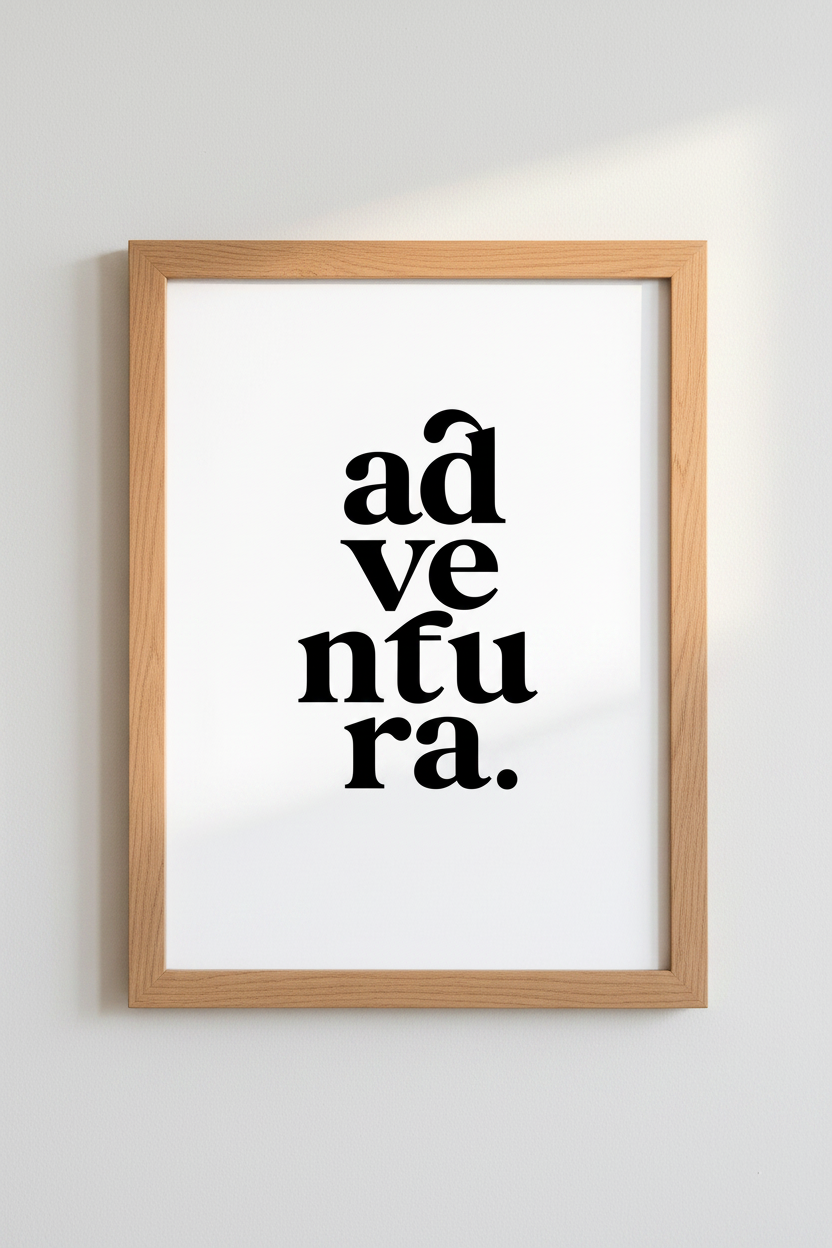 Aventura Typography Print | Minimalist Spanish Word Art, Modern Travel Decor