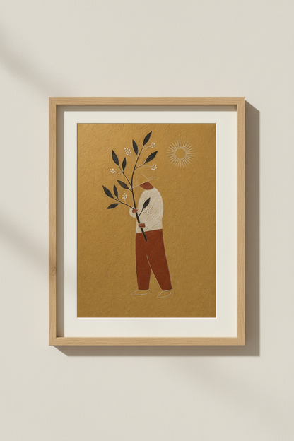 Boho Abstract Wall Art Print | Living Room Decor | Earthy Poster