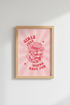 Disco Cowgirl Wall Art Print | Pink Retro Poster | Preppy Dorm Room Decor