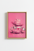 Pink Disco Ball Art Print | Retro Cowgirl Poster, Preppy Dorm & Living Room Decor