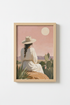 Desert Boho Wall Art Print | Pink Southwest Landscape, Modern Cactus Home Decor