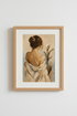 Neutral Woman Art Print | Minimalist Beige Oil Painting, Chic Bedroom Decor