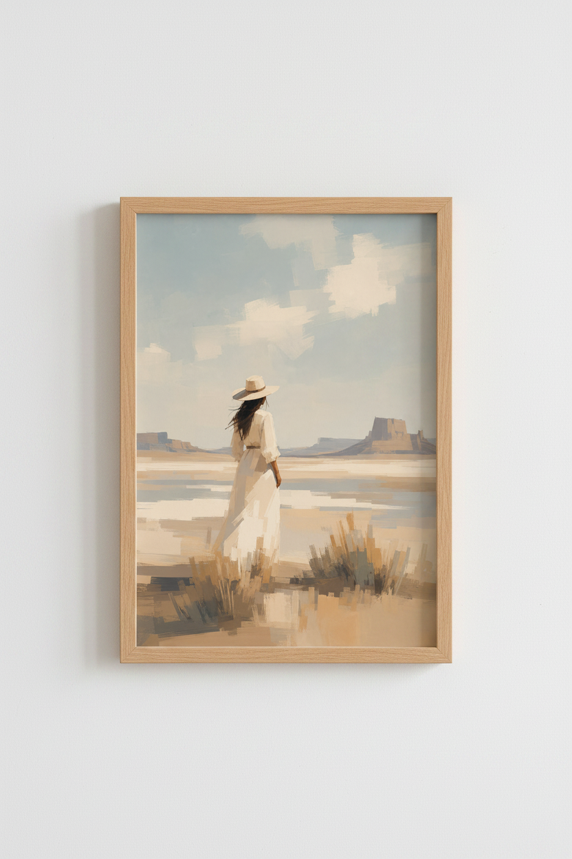 Western Desert Wall Art Print | Boho Southwestern Decor | Minimalist Poster