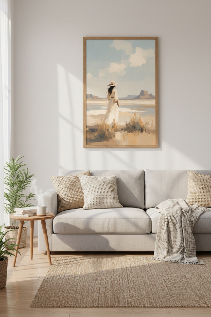 Western Desert Wall Art Print | Boho Southwestern Decor | Minimalist Poster
