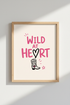 Wild at Heart Western Wall Art | Pink Cowgirl Decor | Modern Retro Poster