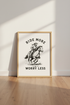 Cowboy Riding Horse Wall Art Print | Western Quote Poster | Rustic Farmhouse Decor