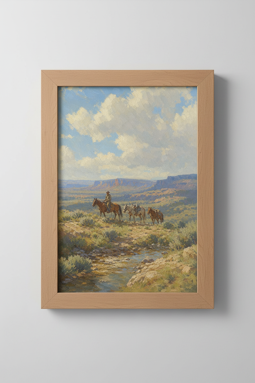 Western Cowboy Wall Art Print | Living Room Decor | Rustic Poster