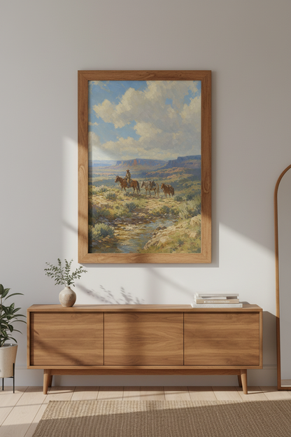 Western Cowboy Wall Art Print | Living Room Decor | Rustic Poster