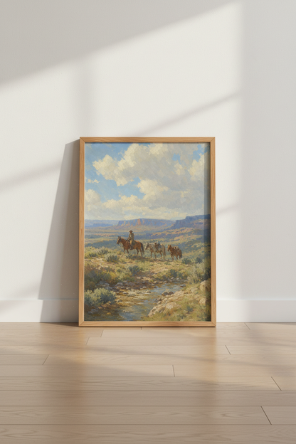 Western Cowboy Wall Art Print | Living Room Decor | Rustic Poster