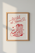 Western Cowboy Wall Art Print | Red Lucky Boots & Hat Decor | Coastal Cowgirl Poster