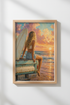 Coastal Surf Wall Art Print | Beach Sunset Decor | California Surfer Poster