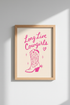 Pink Cowgirl Wall Art Print | Western Boot Poster, Preppy Dorm Decor