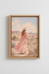 Western Cowgirl Print | Pastel Desert Landscape, Pink Boho Wall Art Decor