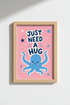 Octopus Nursery Wall Art Print | Cute Kids Room Decor | Pink Pastel Poster