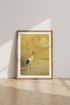 Japanese Crane Wall Art | Gold Sunset Poster, Zen Living Room Decor